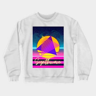 Synthwave Retro Sun Triangles Crewneck Sweatshirt